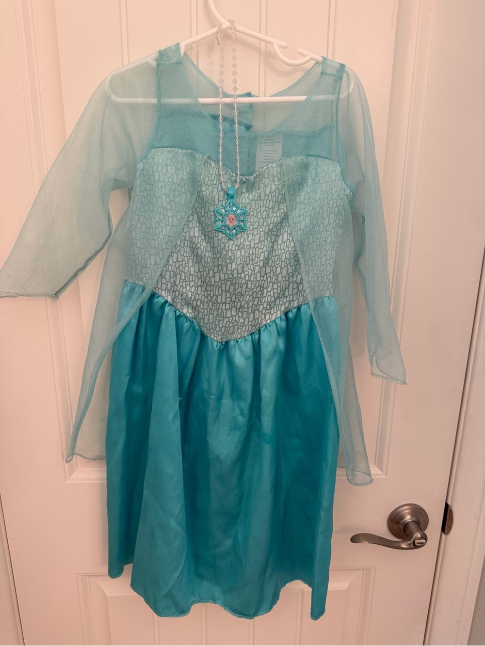 Disney Elsa frozen girls Aqua Blue Girls' Long Sleeve Princess Costume Dress